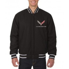Corvette Black Wool Varsity Jacket